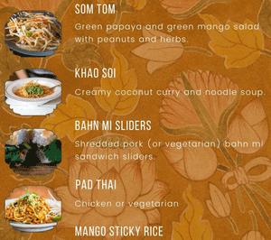 Thursday, November 5th...Taste of Thai.  PICK UP BETWEEN 4 PM and 5 PM.